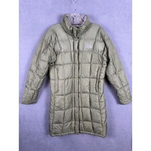 The North Face Women S 600 Olive Green Winter Long Goose Down Quilted Coat Read!